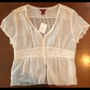 Sundance sheer white blouse